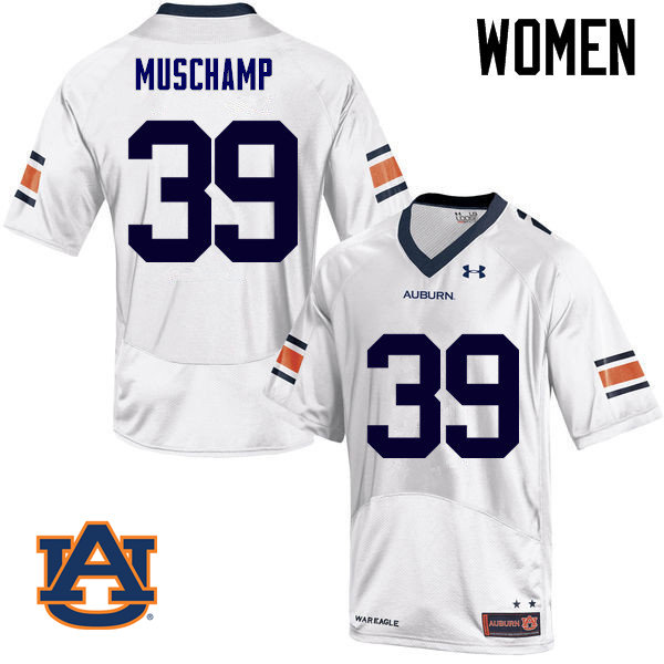 Women Auburn Tigers #39 Robert Muschamp College Football Jerseys Sale-White